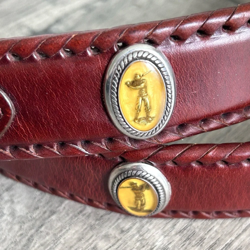 Brighton Onyx Golf Belt Brown Leather Size 44